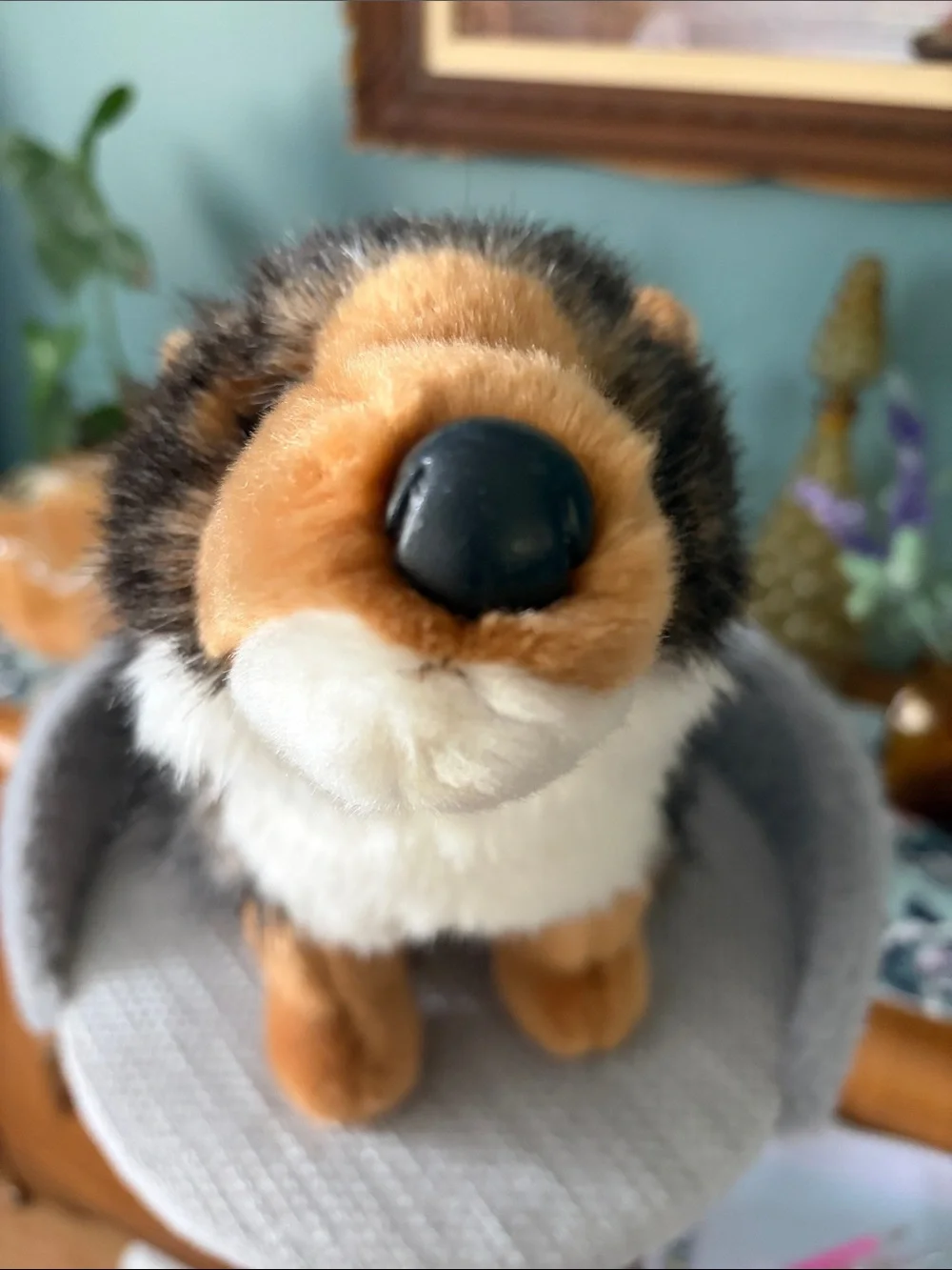 Douglas Plush Howling Wolf Stuffed Animal - Brown & Gray Fur - Picture 7 of 8
